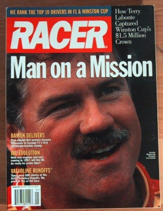 RACER MAGAZINE 1997 JAN - T LABONTE, RUNOFFS, POBST, KINSER, LaJOIE, HORNADAY